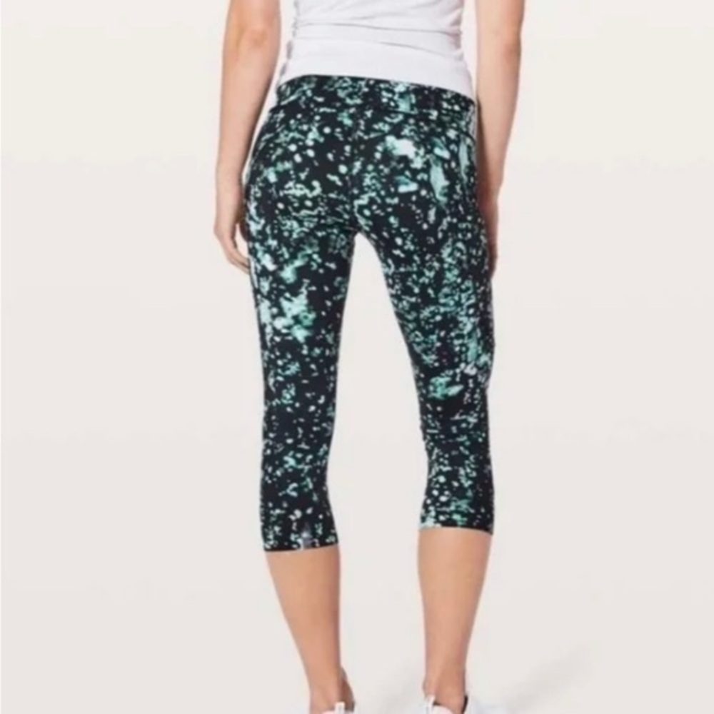lululemon Fast - Free Crop II *Nulux 19" Size 4 in Pixel Haze Multi Black